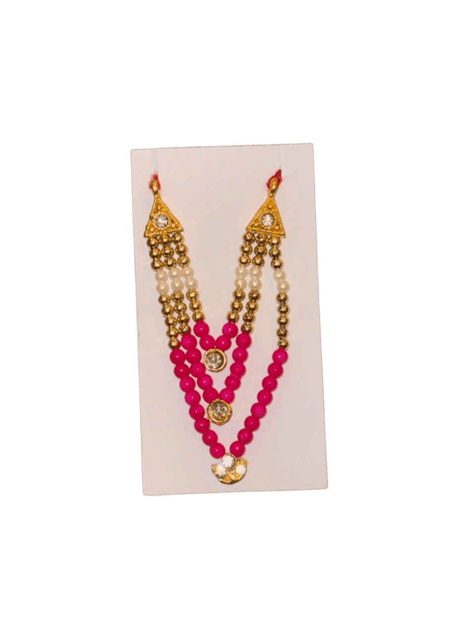 Pink Beaded Mala for Deity Idols