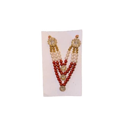 Red Beaded Mala for Deity Idols