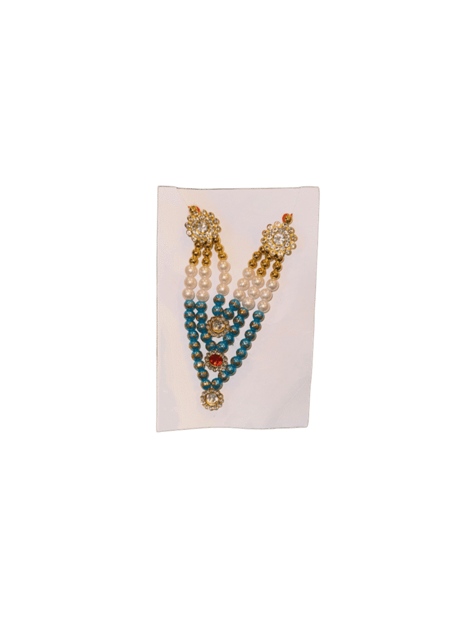 Blue Beaded Mala for Deity Idols