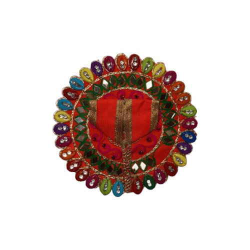 Multicolor Shell Red Laddu Gopal Dress