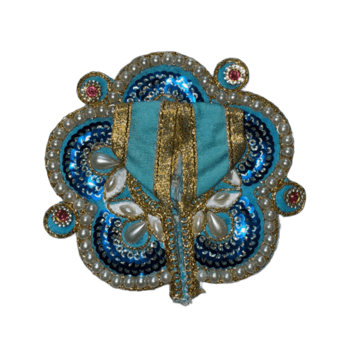 Fancy Beaded Sky Blue Laddu Gopal Dress