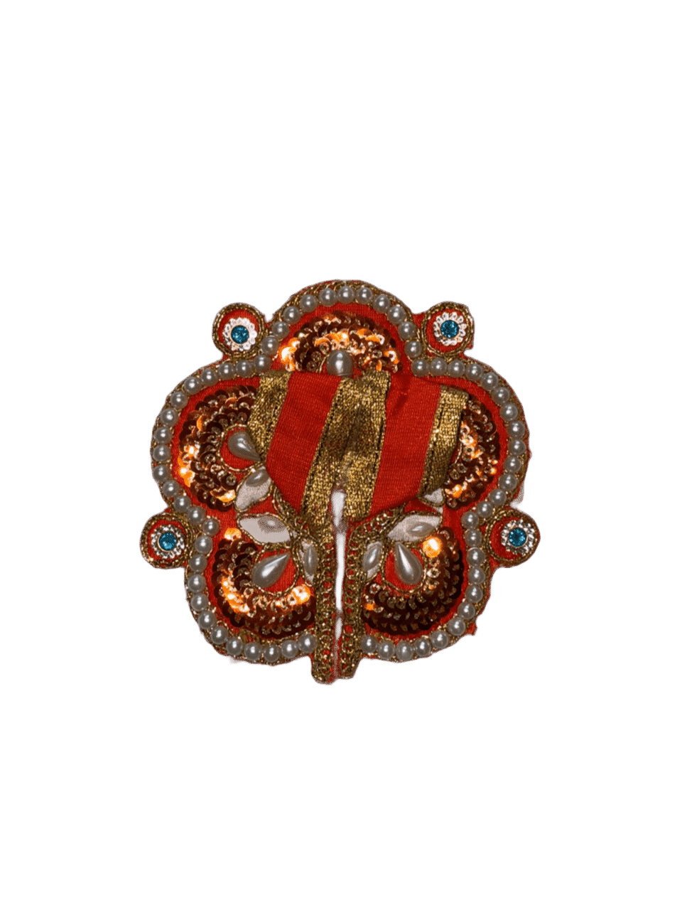 Fancy Beaded Red Laddu Gopal Dress