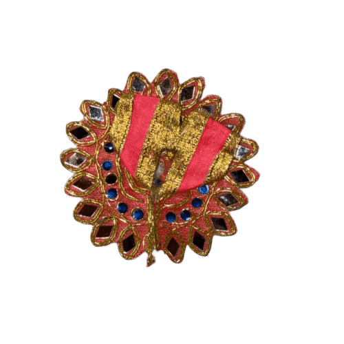 Orange Laddu Gopal Dress with Triangle Border - 0 Size
