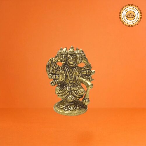 Panchmukhi Hanuman Brass Idol - 6 Inches
